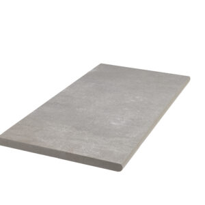 STOCK - Margelle 30x60cm Grès Cérame Aspect Béton Gris 1/2 rond